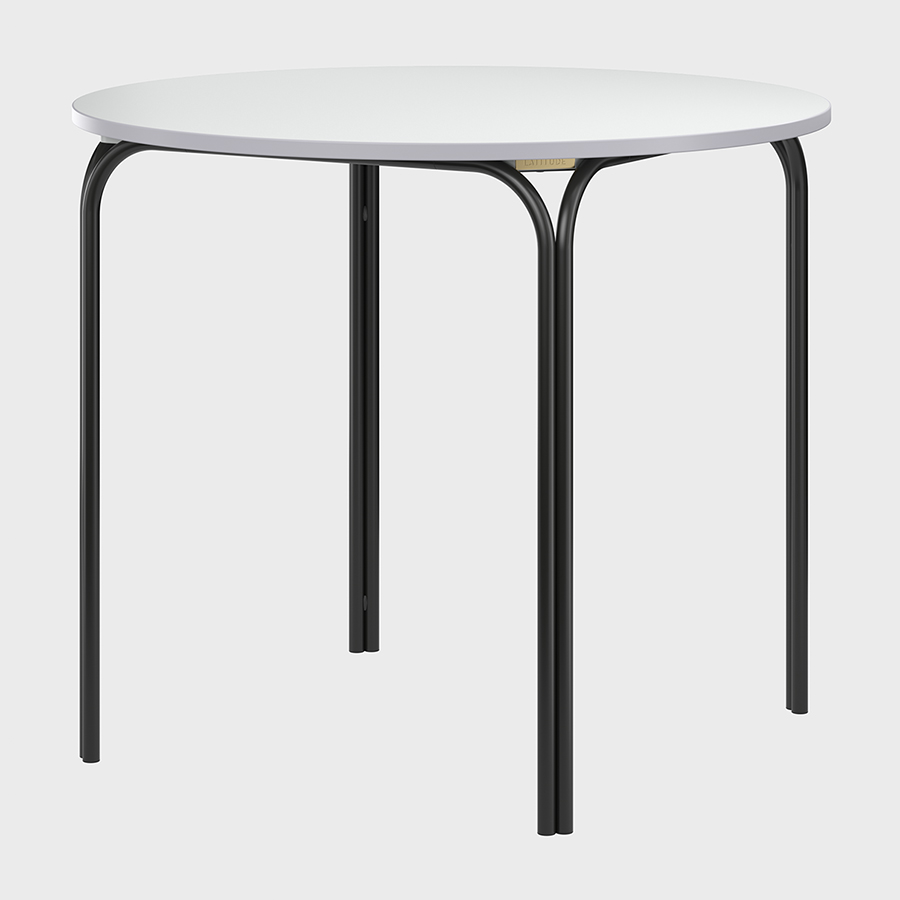 Стол обеденный Ror, Ø90 см, черный/серый