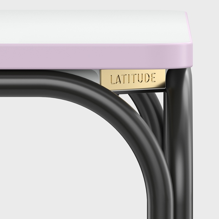 Стол обеденный Ror, 70х70 см, черный/серый/розовый