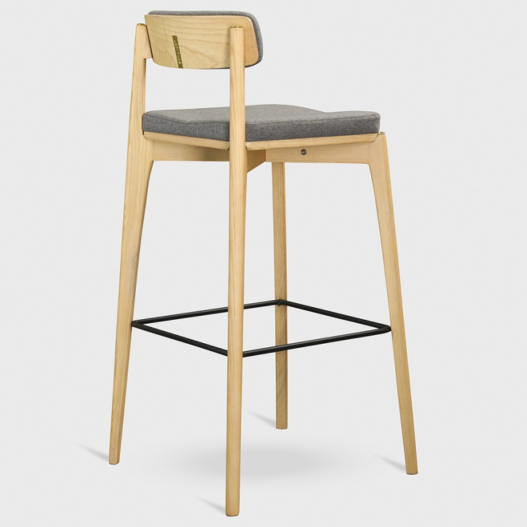 Стул барный Aska, рогожка, ясень/серый