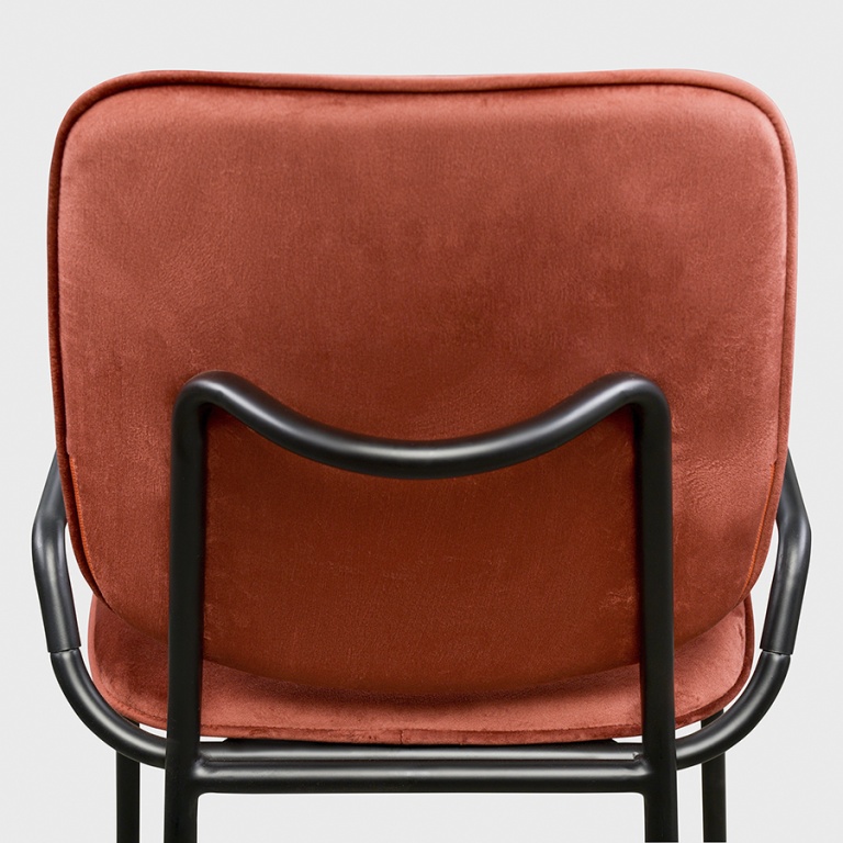 Стул Ror, Double Frame, велюр, черный/темно-красный