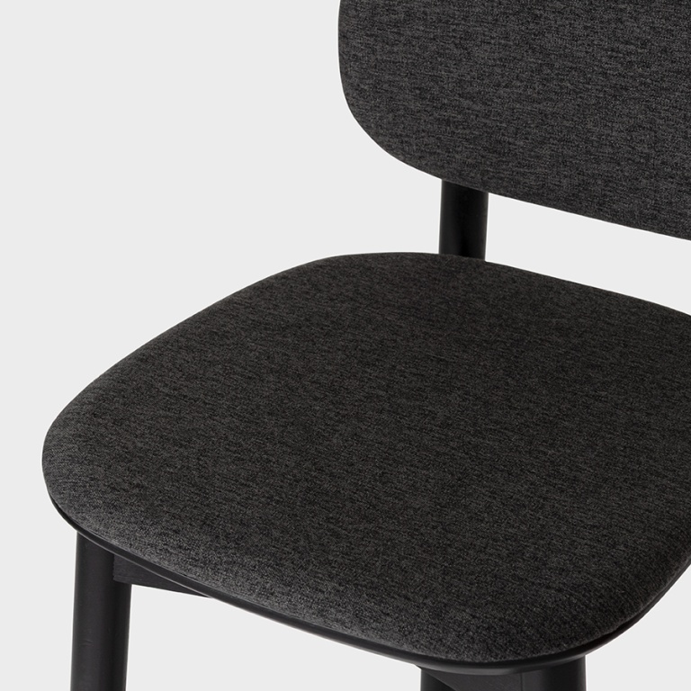 Стул барный с обивкой Saga, рогожка, темно-серый