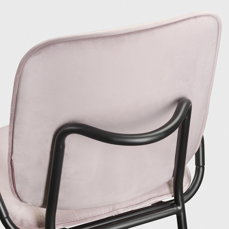 Стул Ror, Double Frame, велюр, черный/розовый