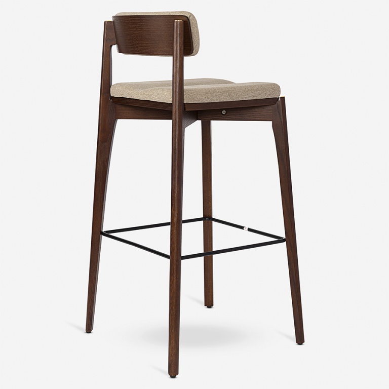 Стул барный Aska, рогожка, орех/экрю