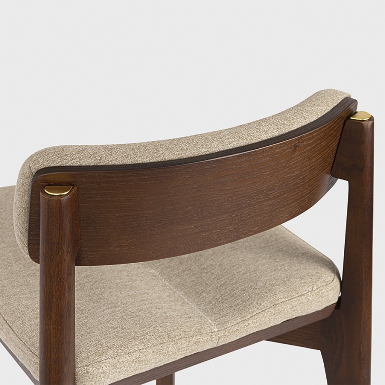 Стул барный Aska, рогожка, орех/экрю