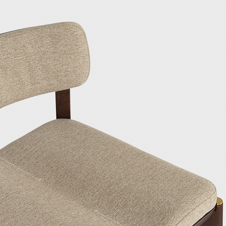 Стул барный Aska, рогожка, орех/экрю