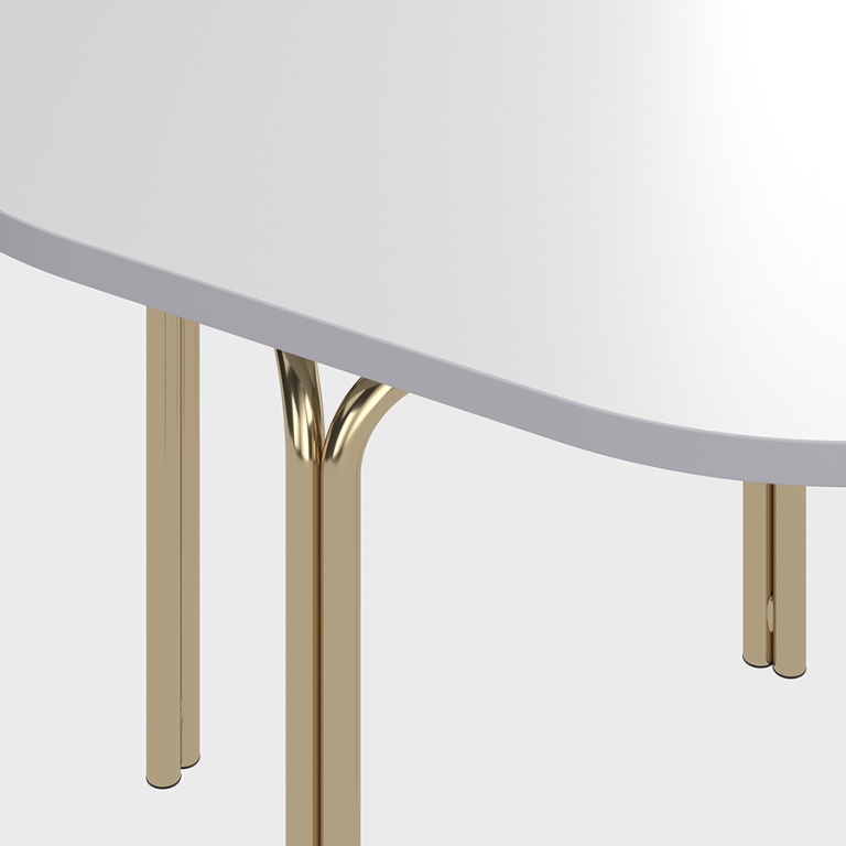 Столик кофейный Ror, 75х50 см, латунь/серый