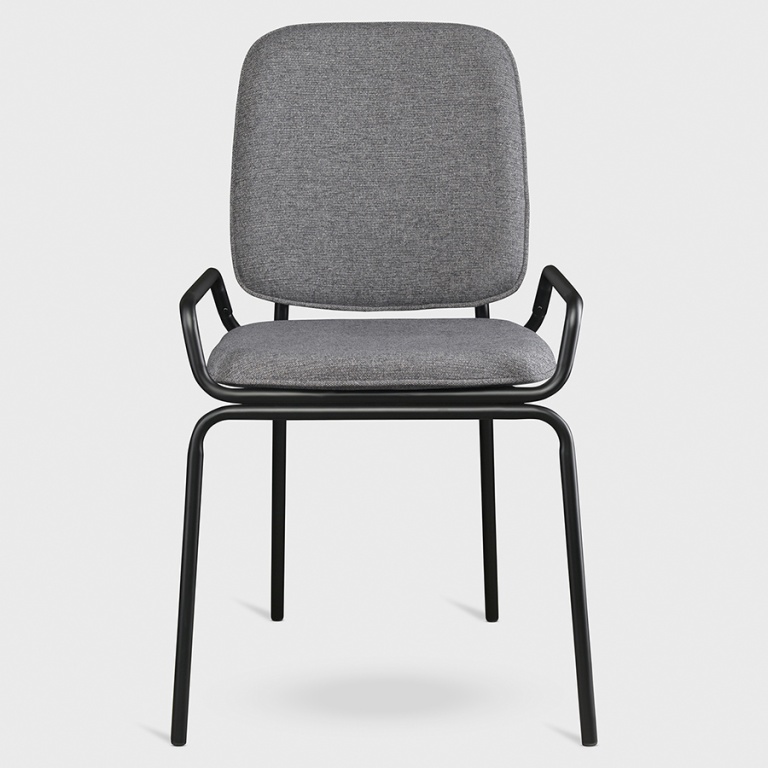 Стул Ror, Double Frame, рогожка, черный /серый