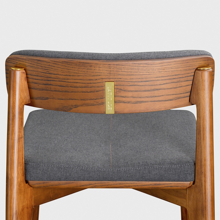 Стул барный Aska, рогожка, орех/темно-серый